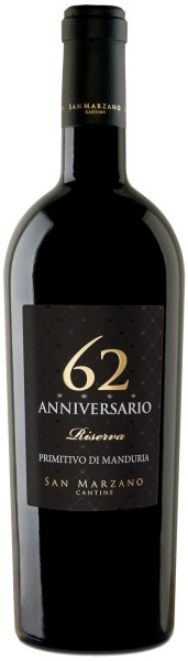 Cantine di San Marzano, Anniversario 62 Primitivo di Manduria DOP Riserva, 2018